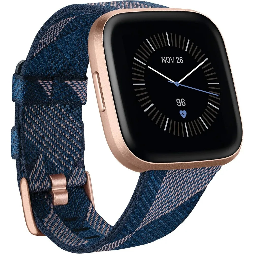 Versa 2 Special Edition Health and Fitness Smart Watch with Heart Rate, Music, Alexa Built-In, Sleep and Swim Tracking, Navy