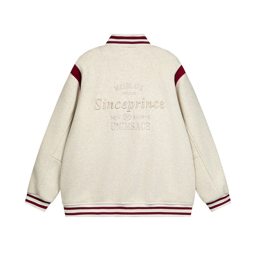 Color blocked baseball jacket