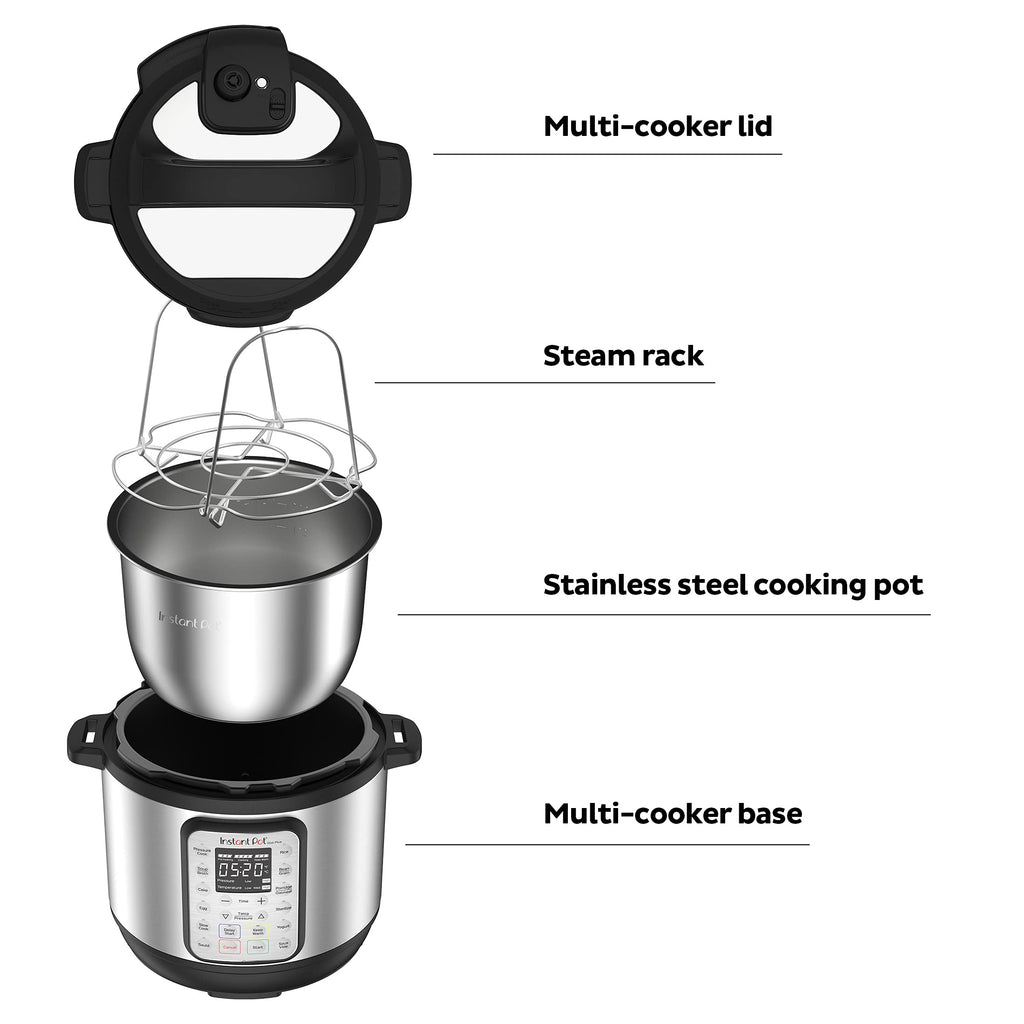 Instant Pot Duo Plus 9-in-1 Multicooker, Pressure Cooker, Slow Cook, Rice Maker, Steamer, Sauté, Yogurt, Warmer & Sterilizer, Includes App with Over 800 Recipes, Stainless Steel, 6 Quarts