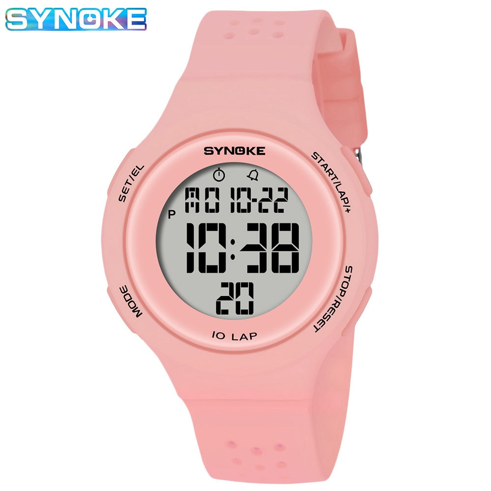 Thin LED Waterproof Electronic Watch for Swimming, Fashionable Sports Watch for Students and Couples, New Color Trendy Style