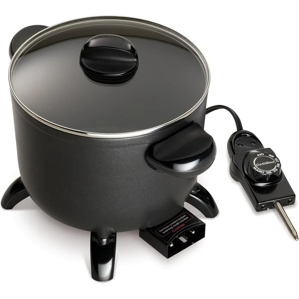 US Shipping Kitchen Kettle Multi Cooker Steamer Deep Fryer Black Electric Pot