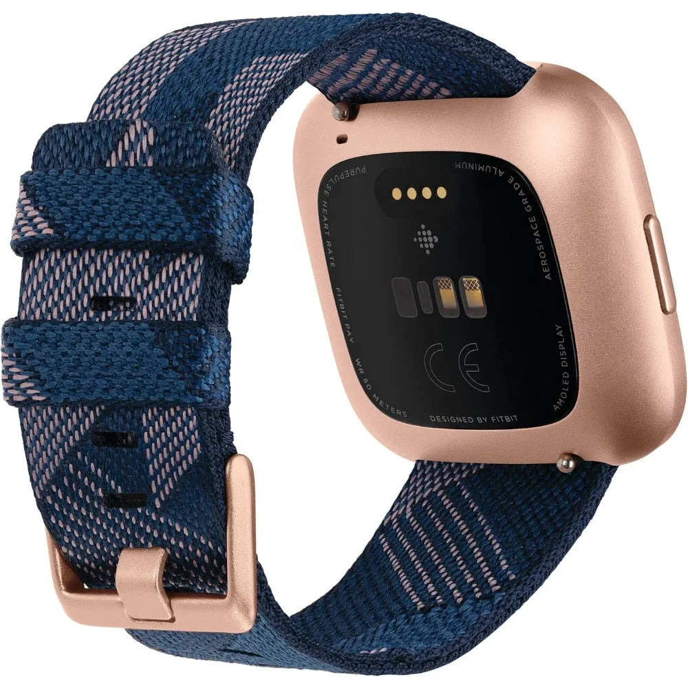 Versa 2 Special Edition Health and Fitness Smart Watch with Heart Rate, Music, Alexa Built-In, Sleep and Swim Tracking, Navy