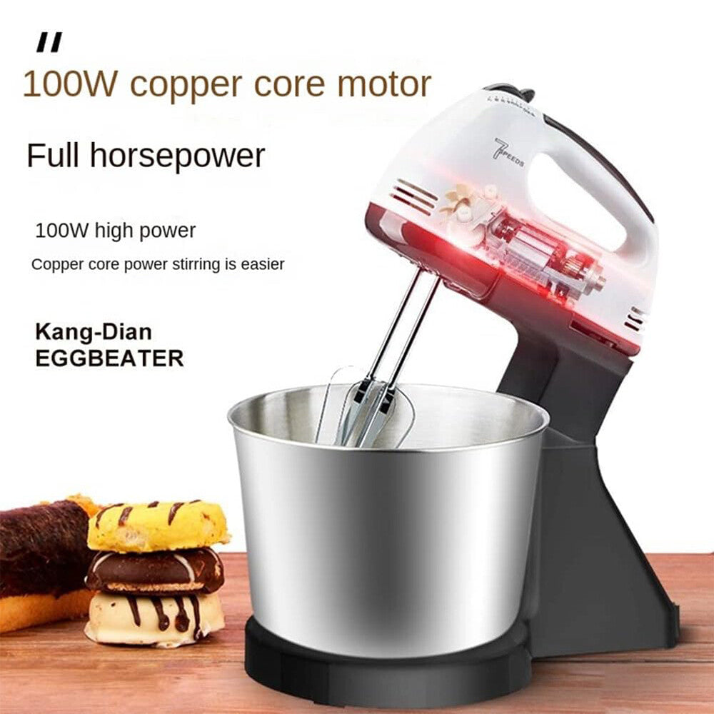 7 Speed  Cake Electric Stand Mixer Food Multi Mixing Bowl Blender Beater Dough