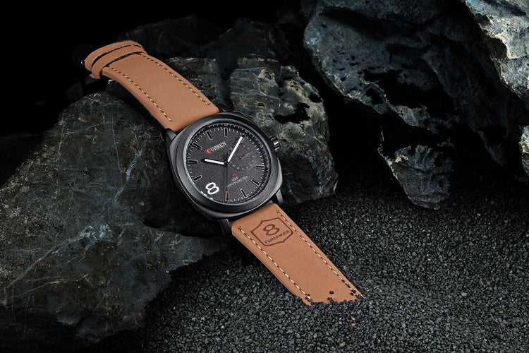 Neutral Small-dial Matte Leather Watch