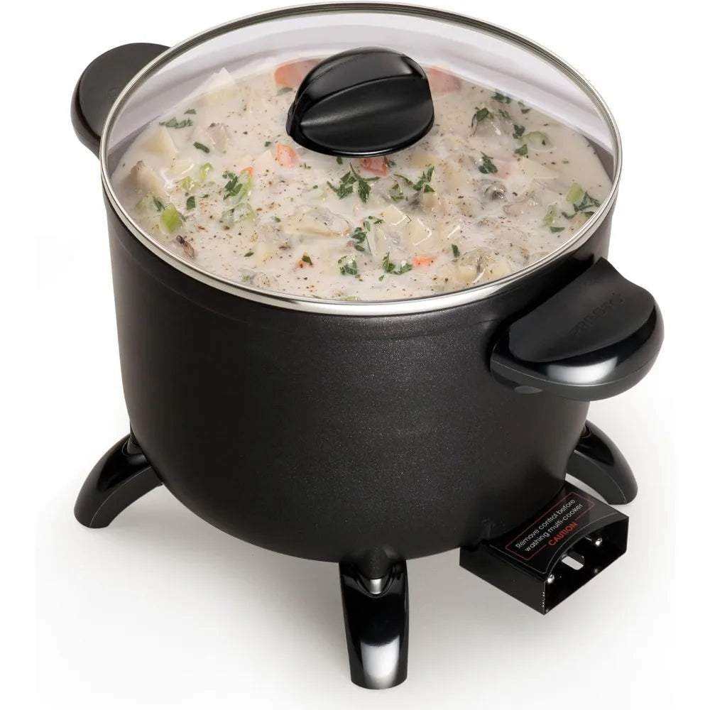 US Shipping Kitchen Kettle Multi Cooker Steamer Deep Fryer Black Electric Pot